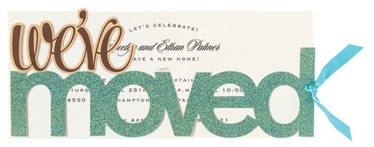 We've Moved Glittered Die-Cut Invitations